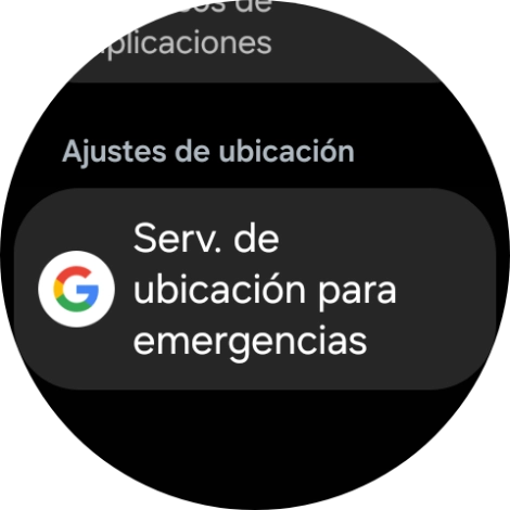 Pulsa Serv. de ubicación para emergencias.