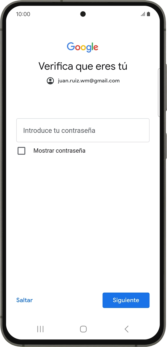 En el teléfono: Pulsa Introduce tu contraseña.