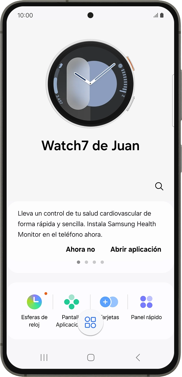 En el teléfono: Cuando aparece esta imagen de pantalla, el smartwatch está activado y sincronizado con el teléfono.