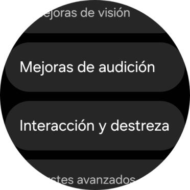 Pulsa Mejoras de audición y sigue las indicaciones de la pantalla para seleccionar los ajustes deseados.