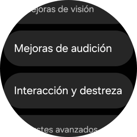 Pulsa Mejoras de audición y sigue las indicaciones de la pantalla para seleccionar los ajustes deseados.