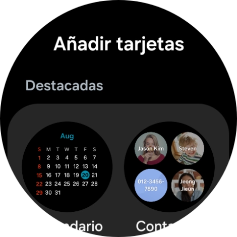 Pulsa el widget deseado para añadirlo.
