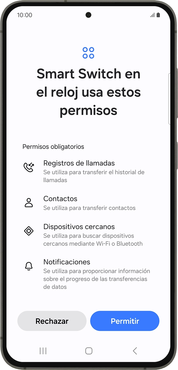 En el teléfono: Pulsa Permitir.
