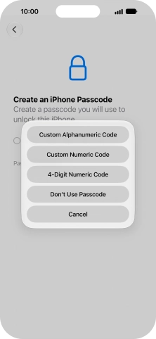 Follow the instructions on the screen to turn on use of phone lock code or press Don't Use Passcode. Follow the instructions on the screen to turn on use of phone lock code or press Don't Use Passcode.