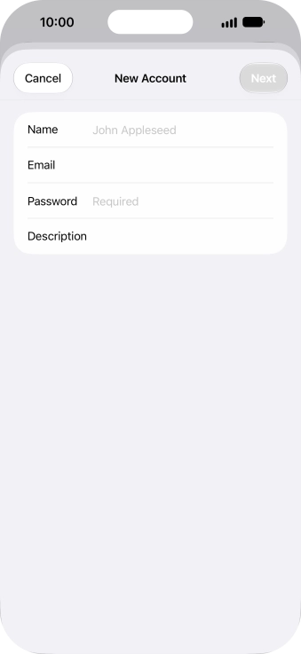 Press Name and key in the required sender name. Press Name and key in the required sender name.
