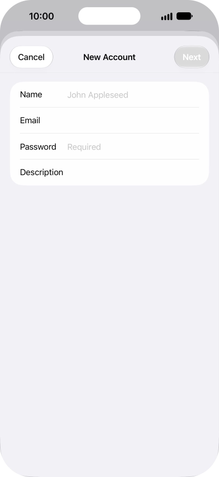 Press Name and key in the required sender name. Press Name and key in the required sender name.