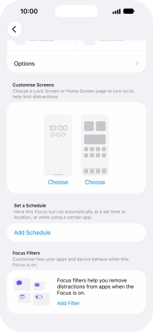 Press Add Schedule and follow the instructions on the screen to select settings for automatic activation of Do Not Disturb.