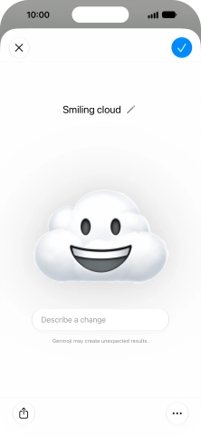 To add or change something about your Genmoji, press Describe a change and follow the instructions on the screen to describe the required changes.