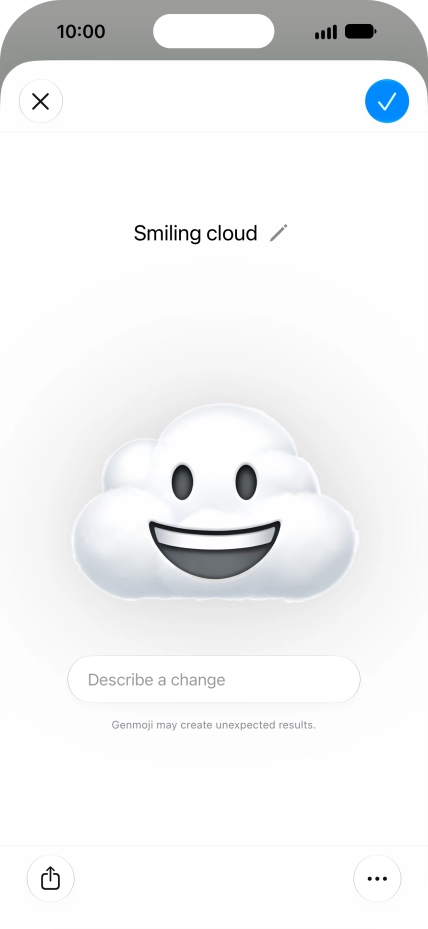 To add or change something about your Genmoji, press Describe a change and follow the instructions on the screen to describe the required changes.