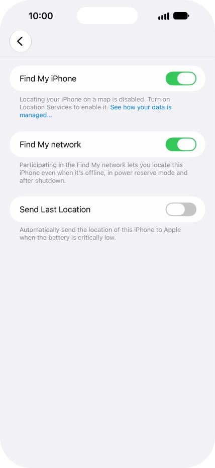 Press the indicator next to 