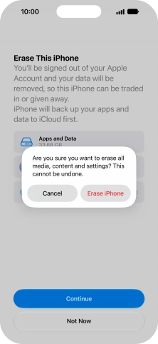 Press Erase iPhone. Press Erase iPhone.
