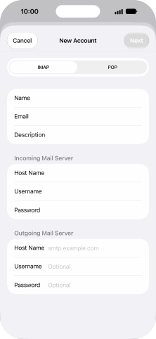 Press Host Name and key in the name of your email provider's outgoing server. Please note that if you can't send email messages when using your email provider's outgoing server, key in smtp.vodafone.net.au (Vodafone's outgoing server). Press Host Name and key in the name of your email provider's outgoing server. Please note that if you can't send email messages when using your email provider's outgoing server, key in smtp.vodafone.net.au (Vodafone's outgoing server).