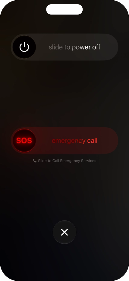 Press and drag the power off icon right. Press and drag the power off icon right.