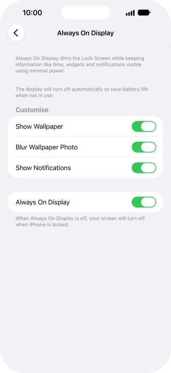 Press the indicator next to 