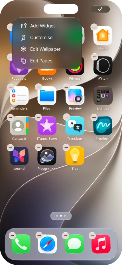 Press Customise.