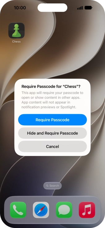 Press Require Passcode.