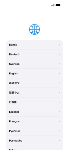 Press the required language. Press the required language.