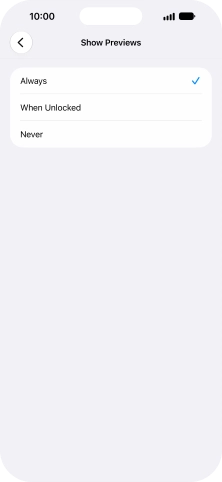 To select notification preview on the lock screen, press Always. To select notification preview on the lock screen, press Always.