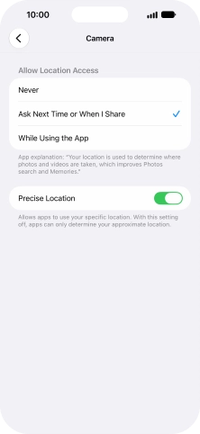 Press the required setting to turn the function on or off. Press the required setting to turn the function on or off.