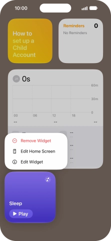 Press Remove Widget.