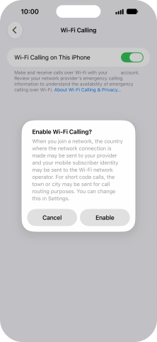 If you turn on the function, press Enable.