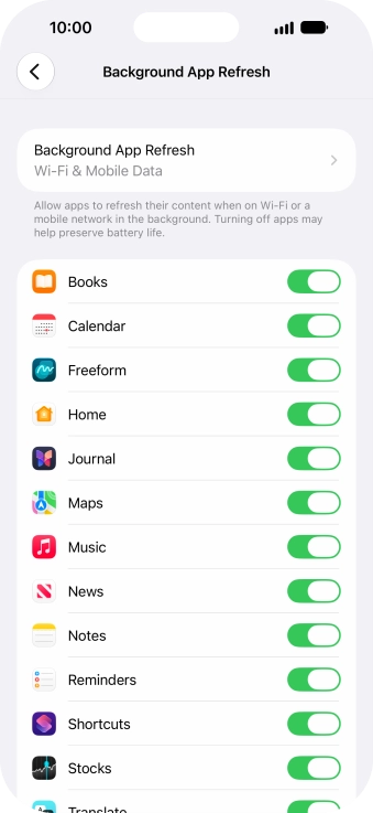 Press Background App Refresh.