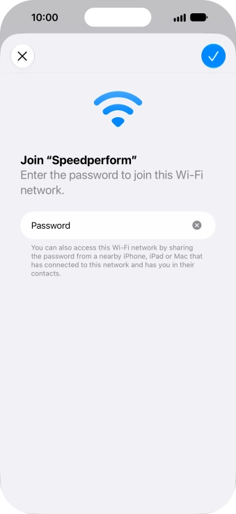 Press the confirm icon.