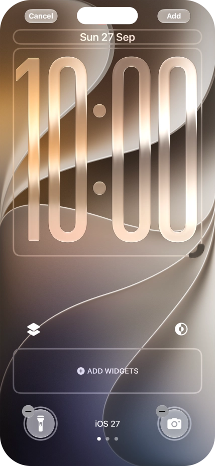 To customise the way the lock screen date is displayed, press the date widget and follow the instructions on the screen to select the required widget display mode.