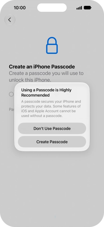 If you turn off the function, press Don't Use Passcode. If you turn off the function, press Don't Use Passcode.