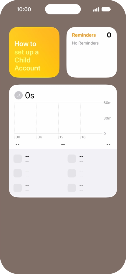 Slide your finger up or down on the screen to see more widgets.