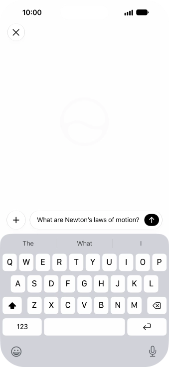 Follow the instructions on the screen to type or speak the required question. You can also attach pictures or documents and ask questions to them.