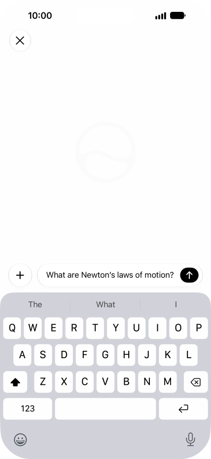 Follow the instructions on the screen to type or speak the required question. You can also attach pictures or documents and ask questions to them.
