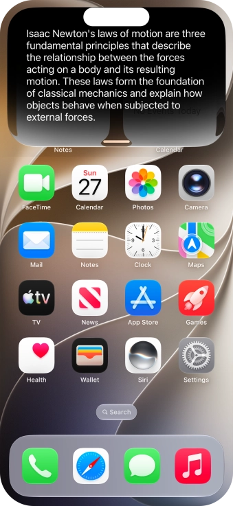 Ask questions or ask Siri to find information on the internet.