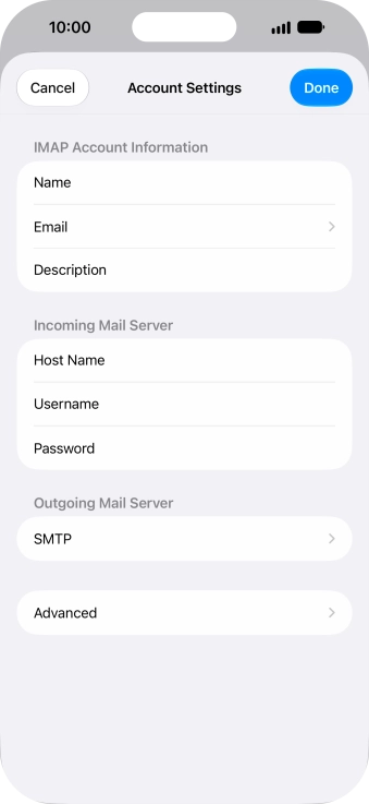 Press SMTP. Press SMTP.