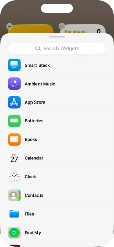 Press the required widget.