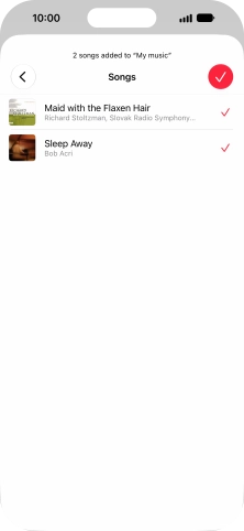 Press the confirm icon.