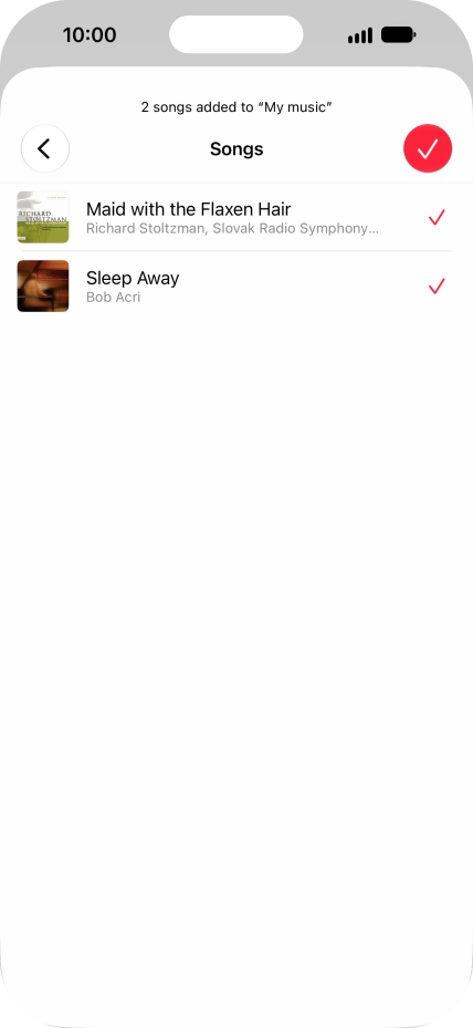 Press the confirm icon.
