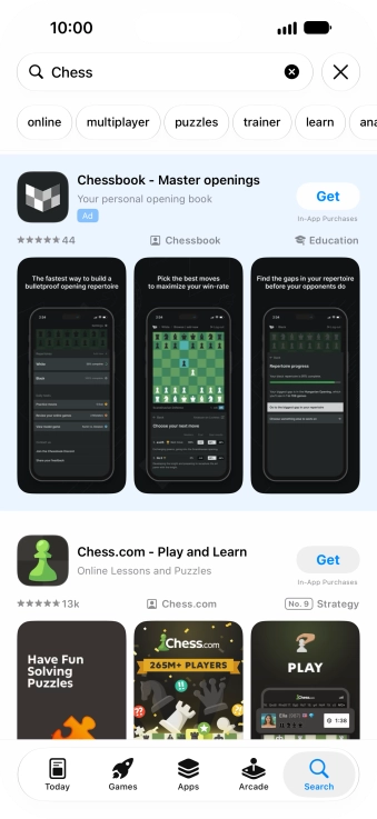 Press the required app.