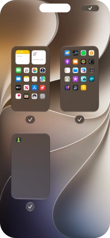 Press the field below the required home screen page to turn page view on or off.