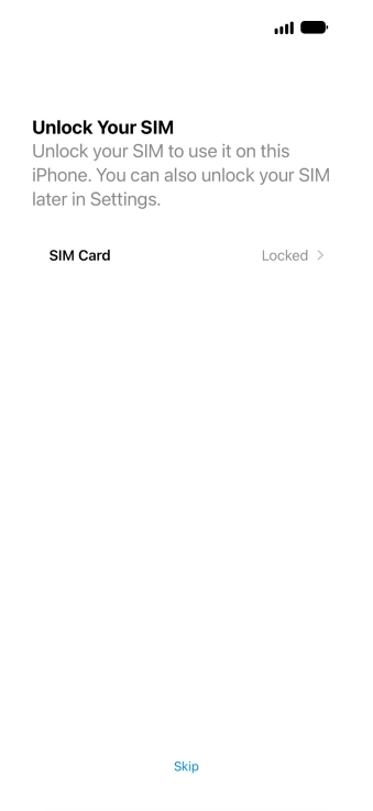 Press SIM Card. Press SIM Card.