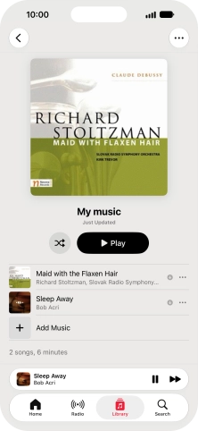 Press the song title.