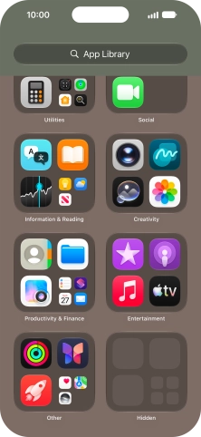 The app is now placed in the Hidden folder in the App Library.