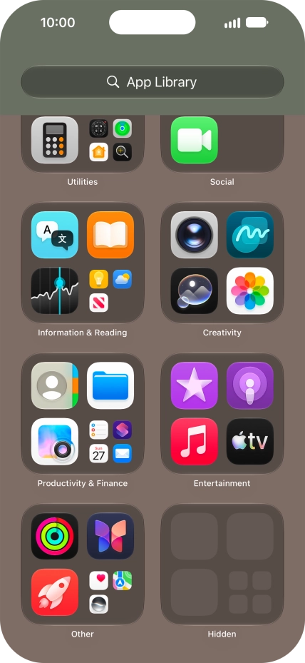 The app is now placed in the Hidden folder in the App Library.