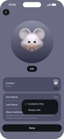 Press the required setting. Press the required setting.