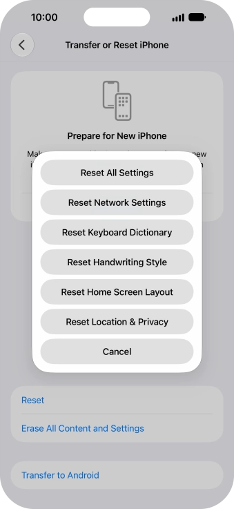Press Reset Network Settings. Press Reset Network Settings.