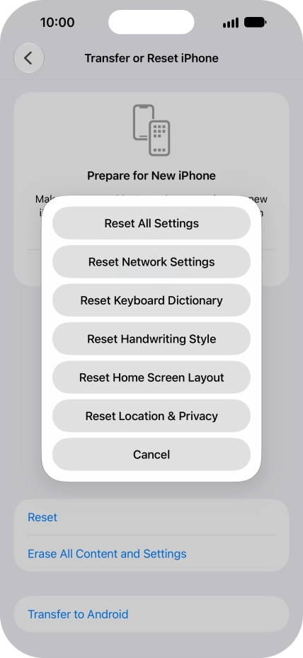 Press Reset Network Settings. Press Reset Network Settings.