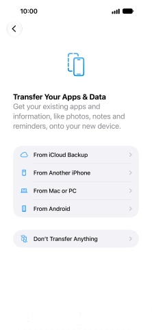 You can transfer content from an Android phone when your phone is activated for the first time and after a factory reset. When this screen is displayed, your phone is ready to transfer content from an Android phone. You can transfer content from an Android phone when your phone is activated for the first time and after a factory reset. When this screen is displayed, your phone is ready to transfer content from an Android phone.