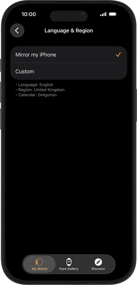 On your phone: Press Custom.