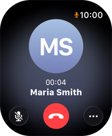 Press the end call icon to end the call and return to the home screen.