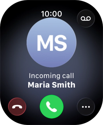 Press the Digital Crown when you get a call.